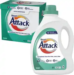 Coles Biozet Attack Regular Laundry Liquid 2 Litre or Powder 2kg offer