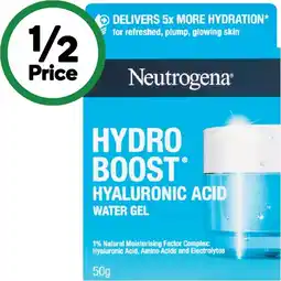 Woolworths Neutrogena Hydro Boost Hyaluronic Acid Water Gel Face Moisturiser 50g offer