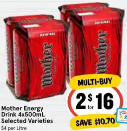 Ritchies Mother Energy Drink offer