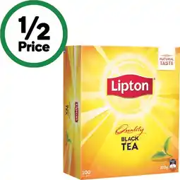 Woolworths Lipton Black Tea Bags Pk 100 offer