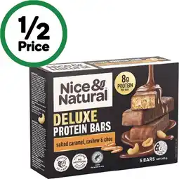 Woolworths Nice & Natural Nut Butter Bars 175g Pk 5, Wholeseed Bars 150g Pk 5 or Deluxe Protein Bars 200g Pk 5 offer