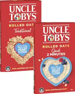 Coles Uncle Tobys Rolled Oats 1kg offer