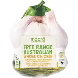 Woolworths Macro Free Range Australian Fresh Whole Plain RSPCA Approved Chicken offer