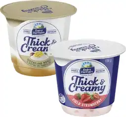 Coles Dairy Farmers Thick & Creamy Yoghurt 140g-150g offer