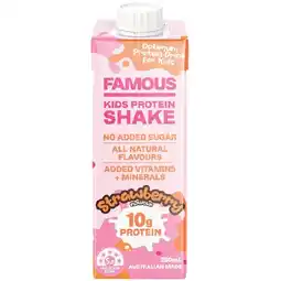 Woolworths Famous Kids Protein Shake 250ml – From the Fridge offer