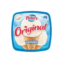 Woolworths Peters Original Ice Cream Tubs 4 Litre – From the Freezer offer