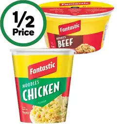 Woolworths Fantastic Noodles Cup 45-70g or Bowl 85g offer