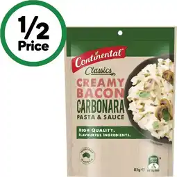 Woolworths Continental Pasta & Sauce Side Dish 85-105g offer