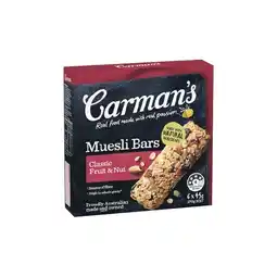 Woolworths Carman’s Muesli Bars 150-270g Pk 5-6 offer