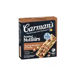 Woolworths Carman’s Nut Bars 160-175g Pk 5 offer