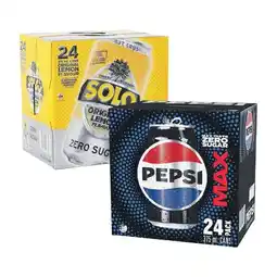 Woolworths Pepsi Max, Mountain Dew, Solo Zero Sugar or Sunkist Zero Sugar Soft Drink Varieties 24 x 375ml offer