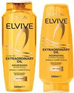 Coles LāOrĆ©al Elvive Extraordinary Oil Shampoo or Conditioner 340mL offer