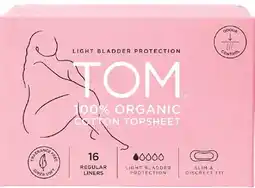 Coles Tom Continence Regular Liners 16 Pack offer