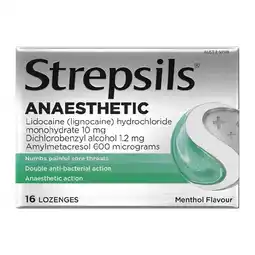 Woolworths Strepsils Plus Anaesthetic Sore Throat Numbing Pain Relief Lozenge Pk 16 offer