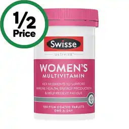 Woolworths Swisse Ultivite Women’s Multivitamin Tablets Pk 100 offer