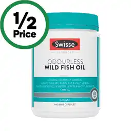 Woolworths Swisse Ultiboost Odourless Wild Fish Oil Capsules Pk 400 offer