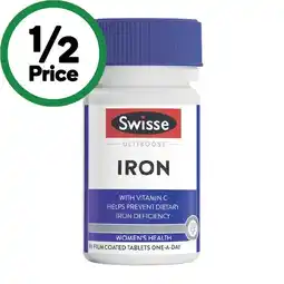 Woolworths Swisse Ultiboost Iron Tablets Pk 30 offer