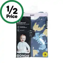 Woolworths Bonds Zippy Wondersuit Assorted Pk 1 offer