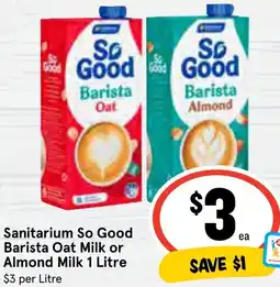 Ritchies Sanitarium So Good Barista Oat Milk or Almond Milk offer