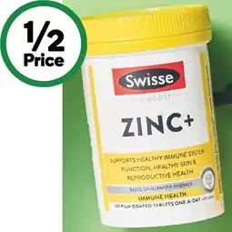 Woolworths Swisse Ultiboost Zinc+ Tablets Pk 120 offer