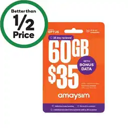 Woolworths amaysim $35 Starter KitΔ offer