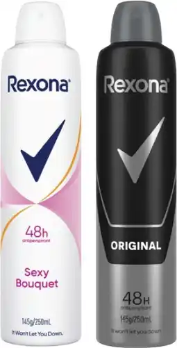 Coles Rexona Antiperspirant Aerosol Deodorant 250mL offer