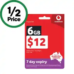 Woolworths Vodafone $12 Starter Pack¥ offer