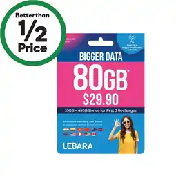 Woolworths Lebara $29.90 Starter Pack offer