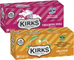 Coles Kirks Soft Drink 10x375mL offer