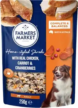 Coles Farmers Market Home Styled Shreds Dog Food 250g offer