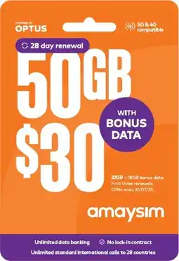 Coles amaysim $30 Starter Pack offer