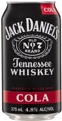 Coles Jack Daniels & Cola Cans 6x375mL offer