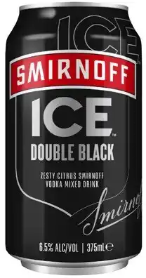 Coles Smirnoff Ice Double Black Cans 10x375mL offer