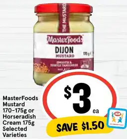Ritchies MasterFoods Mustard or Horseradish Cream offer