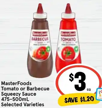 Ritchies MasterFoods Tomato or Barbecue Squeezy Sauce offer