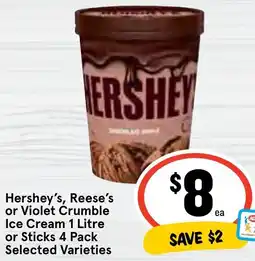 Ritchies Hershey's, Reese's or Violet Crumble Ice Cream offer