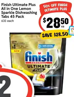 Ritchies Finish Ultimate Plus All in One Lemon Sparkle Dishwashing Tabs offer