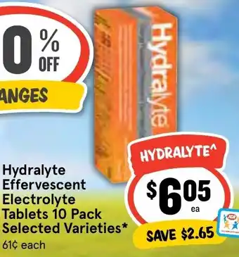 Ritchies Hydralyte Effervescent Electrolyte Tablets offer