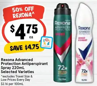 Ritchies Rexona Advanced Protection Antiperspirant Spray offer
