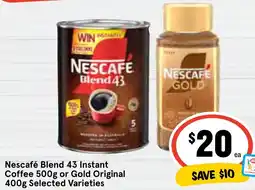 Ritchies Nescafé Blend 43 Instant Coffee or Gold Original offer