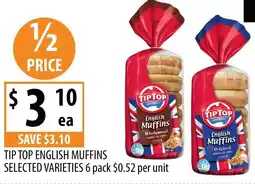 Supabarn Tip top english muffins offer