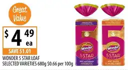 Supabarn Wonder 5 star loaf offer