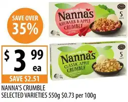 Supabarn Nanna's crumble selected varieties offer