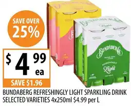Supabarn Bundaberg refreshingly light sparkling drink offer