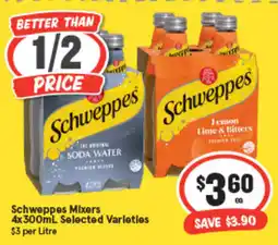 IGA Schweppes mixers offer