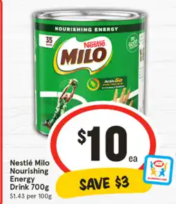 IGA Nestlé milo nourishing energy drink offer