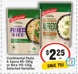 IGA Continental pasta & sauce or rice offer