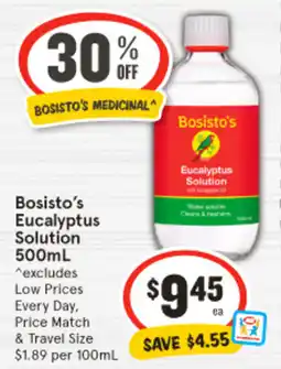 IGA Bosisto's eucalyptus solution offer