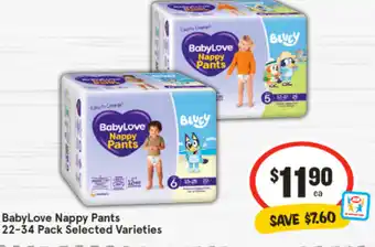IGA Babylove nappy pants offer