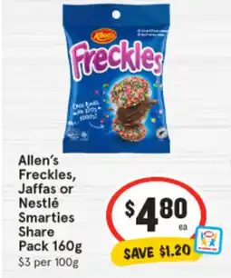IGA Allen's freckles, jaffas or nestlé smarties share offer